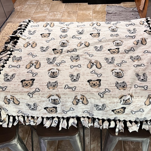 Other - Handmade large Dog Print double layer Fleece Blanket
